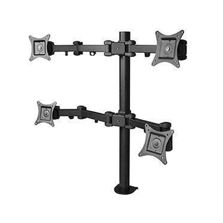 D & H Distributing Monitor Desk Mount - Black - Articulating-Full-Motion Desktop Mount For Four Monitors MA3751897